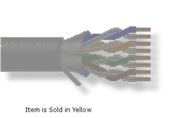 BELDEN1533P0041000 Model 1533P Multi-Conductor, UTP Category 5e Nonbonded-Pair Cable, Yellow Color; CAT5e (100MHz); 4-Pair; F/UTP-Foil shielded; Plenum-CMP; Premise Horizontal Cable; 24 AWG solid bare copper conductors; FEP insulation; Overall Beldfoil shield; Flamarrest jacket; RJ-45 compatible; Dimensions 1000 feet (length), Weight 34 lbs; Shipping Weight 35 lbs; UPC BELDEN1533P0041000 (BELDEN1533P0041000 WIRE MULTICONDUCTOR TRANSMISSION CONNECTIVITY)